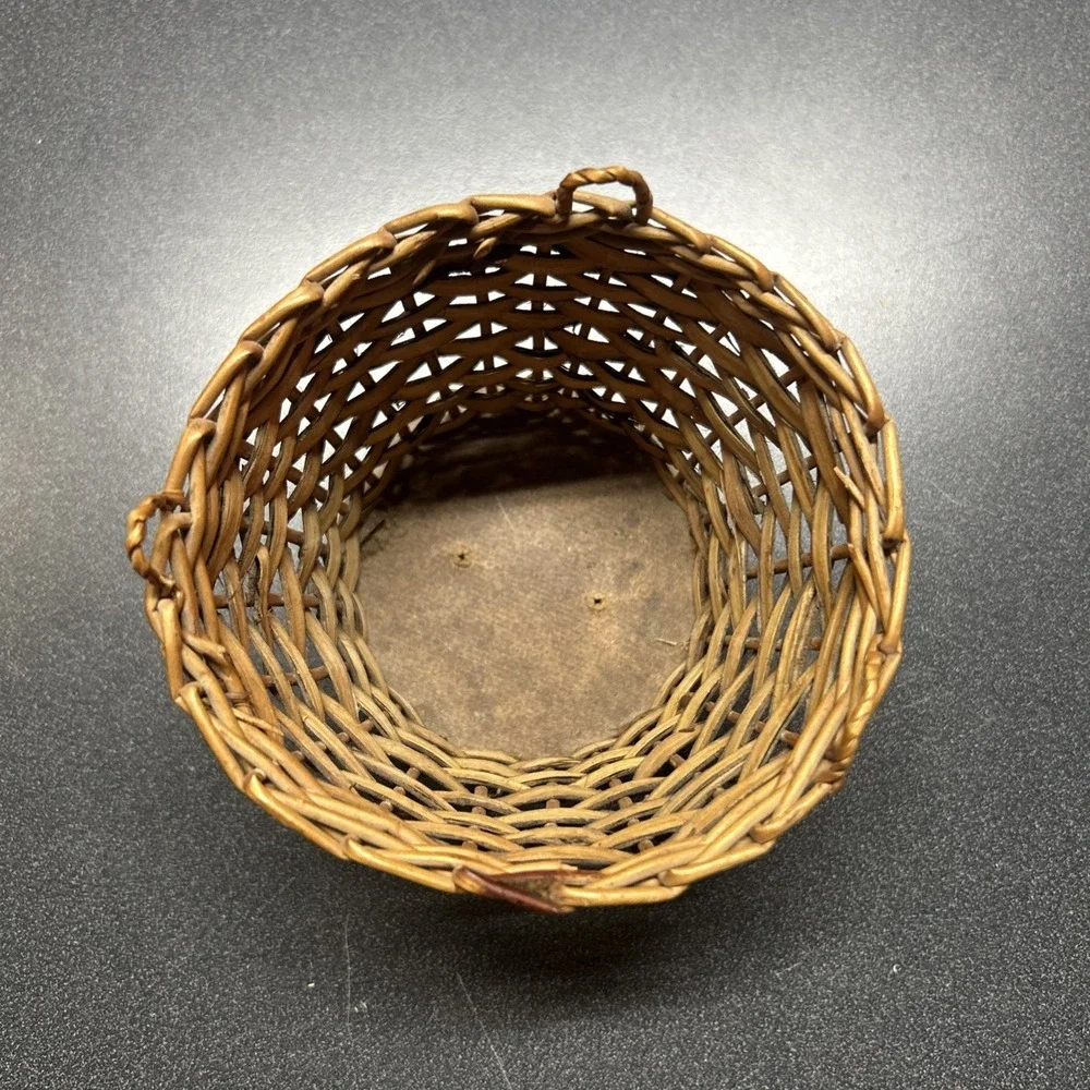 Handwoven Basket with Handles Made in Madeira Portugal Handcrafted Flat Bottom